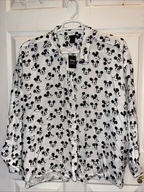 New with Tags! Disney White Shirt with Black Mickey Faces